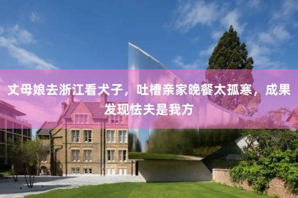 丈母娘去浙江看犬子，吐槽亲家晚餐太孤寒，成果发现怯夫是我方