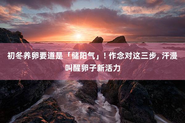 初冬养卵要道是「储阳气」! 作念对这三步, 汗漫叫醒卵子新活力