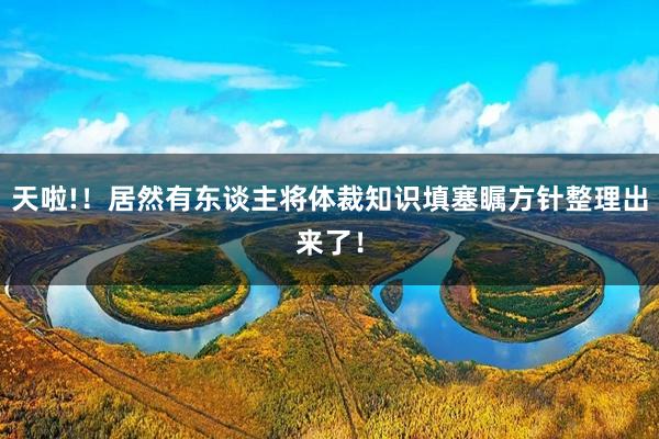 天啦!！居然有东谈主将体裁知识填塞瞩方针整理出来了！