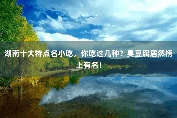 湖南十大特点名小吃，你吃过几种？臭豆腐居然榜上有名！